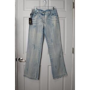 90's Fendi Jeans Stone Washed Distress Flared Jeans (46)